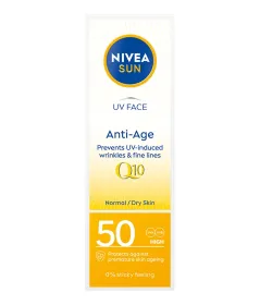 Nivea SUN Przeciwzmarszczkowy Krem do twarzy Q10 SPF 50, 50ml