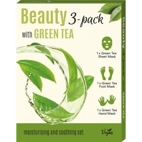 ECHOLUX Beauty 3pack Green Tea zestaw nawilżająco-kojących masek w płachcie